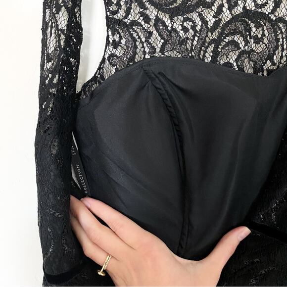Jenny Yoo Harlow Metallic Black Lace Dress - Picture 8 of 9